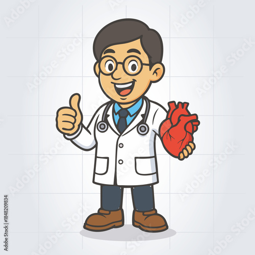 Doctor Cartoon Character Mascot Vector Template