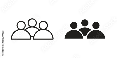 Group icons. Minimal logo design element, vector illustration.