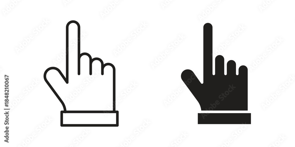 Fototapeta premium Hand pointer icons. Minimal logo design element, vector illustration.