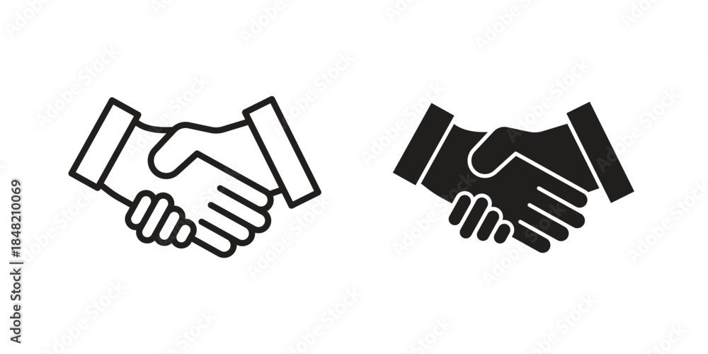 Obraz premium Handshake icons. Minimal logo design element, vector illustration.
