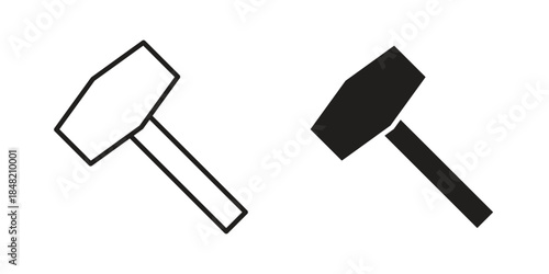 Hammer icons. Minimal logo design element, vector illustration.