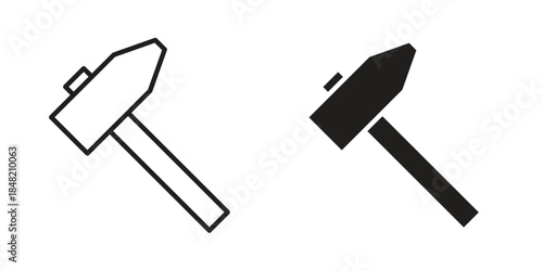 Hammer icons. Minimal logo design element, vector illustration.