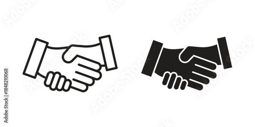 Handshake icons. Minimal logo design element, vector illustration.