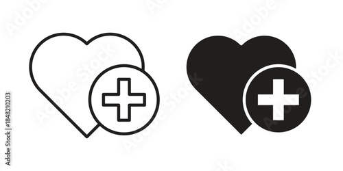 Health care icons. Minimal logo design element, vector illustration.