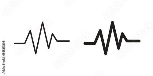 Heartbeat icons. Minimal logo design element, vector illustration.