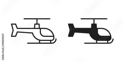 Helicopter icons. Minimal logo design element, vector illustration.