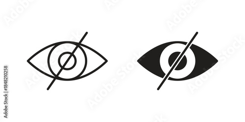 Hide icons. Minimal logo design element, vector illustration.