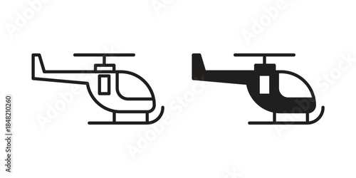 Helicopter icons. Minimal logo design element, vector illustration.