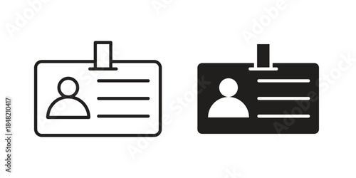 Identity card icons. Minimal logo design element, vector illustration.
