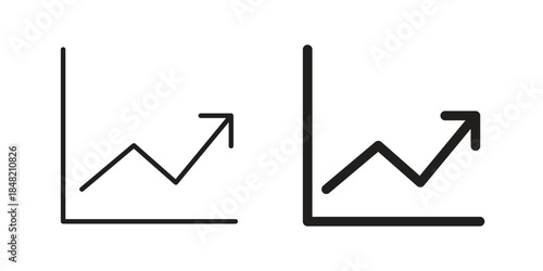 Line chart icons. Minimal logo design element, vector illustration.
