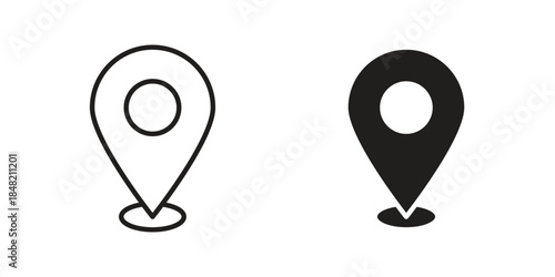 Map icons. Minimal logo design element, vector illustration.