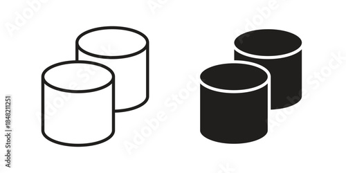 Marshmallow icons. Minimal logo design element, vector illustration.