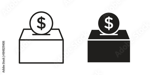 Money donation icons. Minimal logo design element, vector illustration.