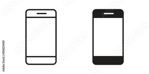 Mobile icons. Minimal logo design element, vector illustration.