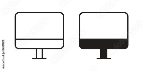 Monitor icons. Minimal logo design element, vector illustration.