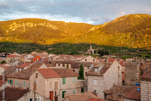 Fényképezés Panoramic view of Komiza, island Vis