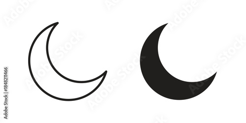Moon icons. Minimal logo design element, vector illustration.