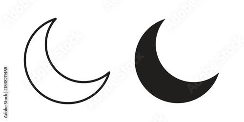 Moon icons. Minimal logo design element, vector illustration.