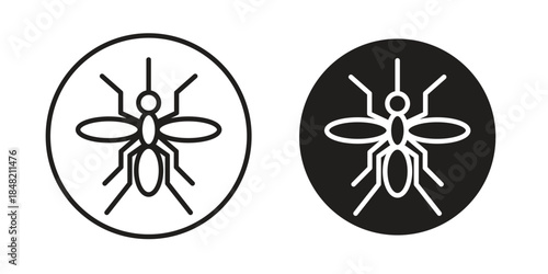 Mosquito icons. Minimal logo design element, vector illustration.