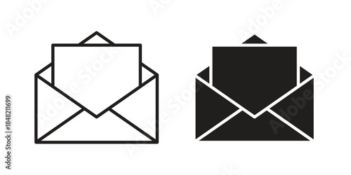 Newsletter icons. Minimal logo design element, vector illustration.