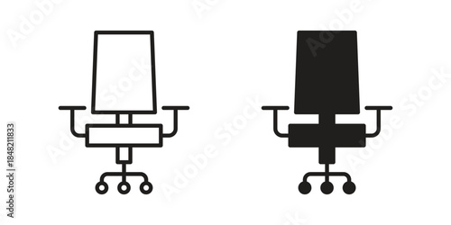 Office chair icons. Minimal logo design element, vector illustration.