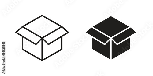 Open box icons. Minimal logo design element, vector illustration.