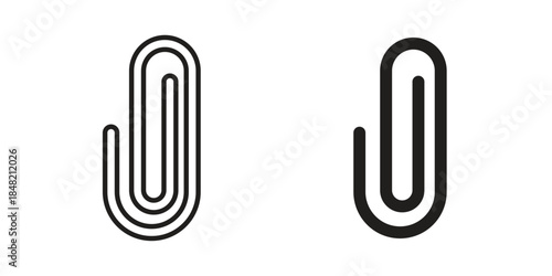 Paperclip icons. Minimal logo design element, vector illustration.