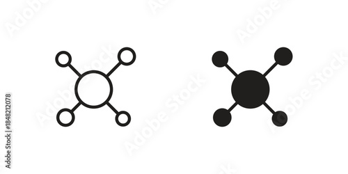Particle icons. Minimal logo design element, vector illustration.