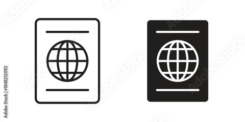 Passport icons. Minimal logo design element, vector illustration.