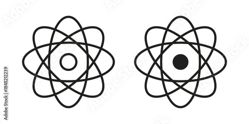 Physics icons. Minimal logo design element, vector illustration.
