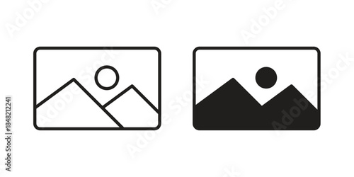 Picture icons. Minimal logo design element, vector illustration.