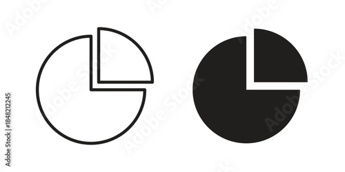 Pie chart icons. Minimal logo design element, vector illustration.