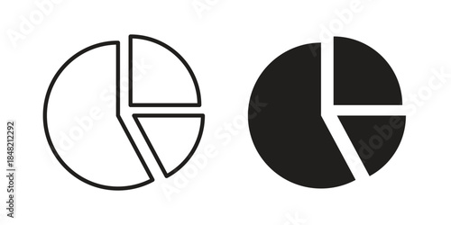 Pie chart icons. Minimal logo design element, vector illustration.