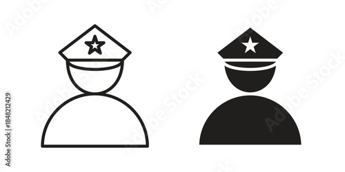 Police icons. Minimal logo design element, vector illustration.