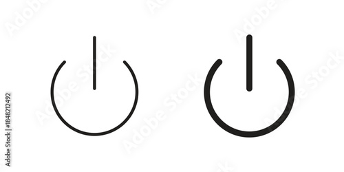 Power button icons. Minimal logo design element, vector illustration.