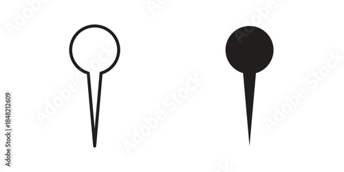 Push pin icons. Minimal logo design element, vector illustration.