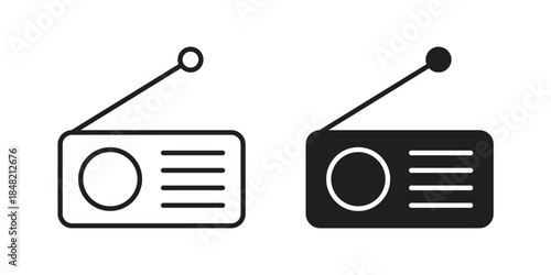 Radio icons. Minimal logo design element, vector illustration.