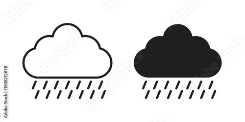 Rain icons. Minimal logo design element, vector illustration.