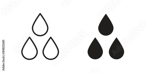 Raindrops icons. Minimal logo design element, vector illustration.