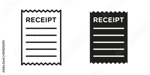 Receipt icons. Minimal logo design element, vector illustration.