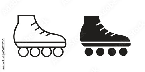 Roller skates icons. Minimal logo design element, vector illustration.
