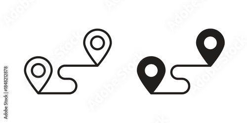 Route icons. Minimal logo design element, vector illustration.