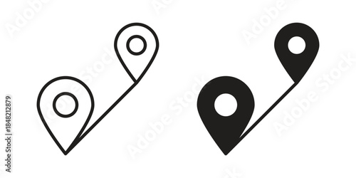 Route icons. Minimal logo design element, vector illustration.