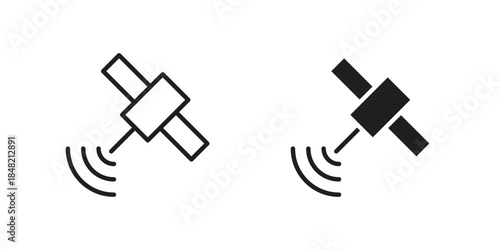 Satellite icons. Minimal logo design element, vector illustration.