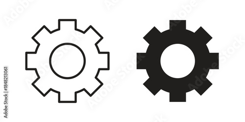Settings button icons. Minimal logo design element, vector illustration.