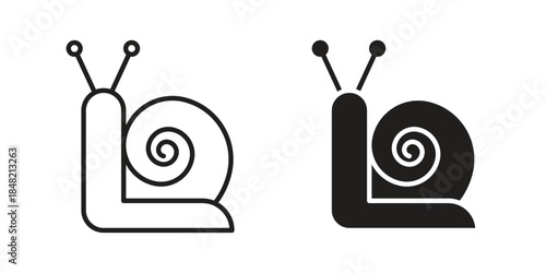 Snail icons. Minimal logo design element, vector illustration.