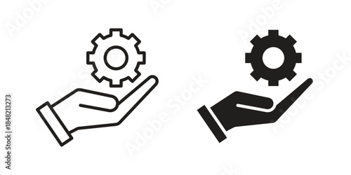 Solution icons. Minimal logo design element, vector illustration.