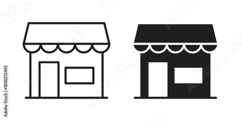 Store icons. Minimal logo design element, vector illustration.