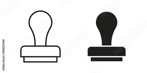 Stamp icons. Minimal logo design element, vector illustration.