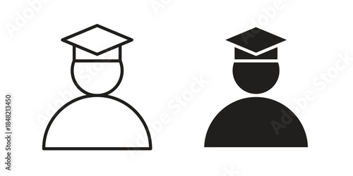 Student icons. Minimal logo design element, vector illustration.